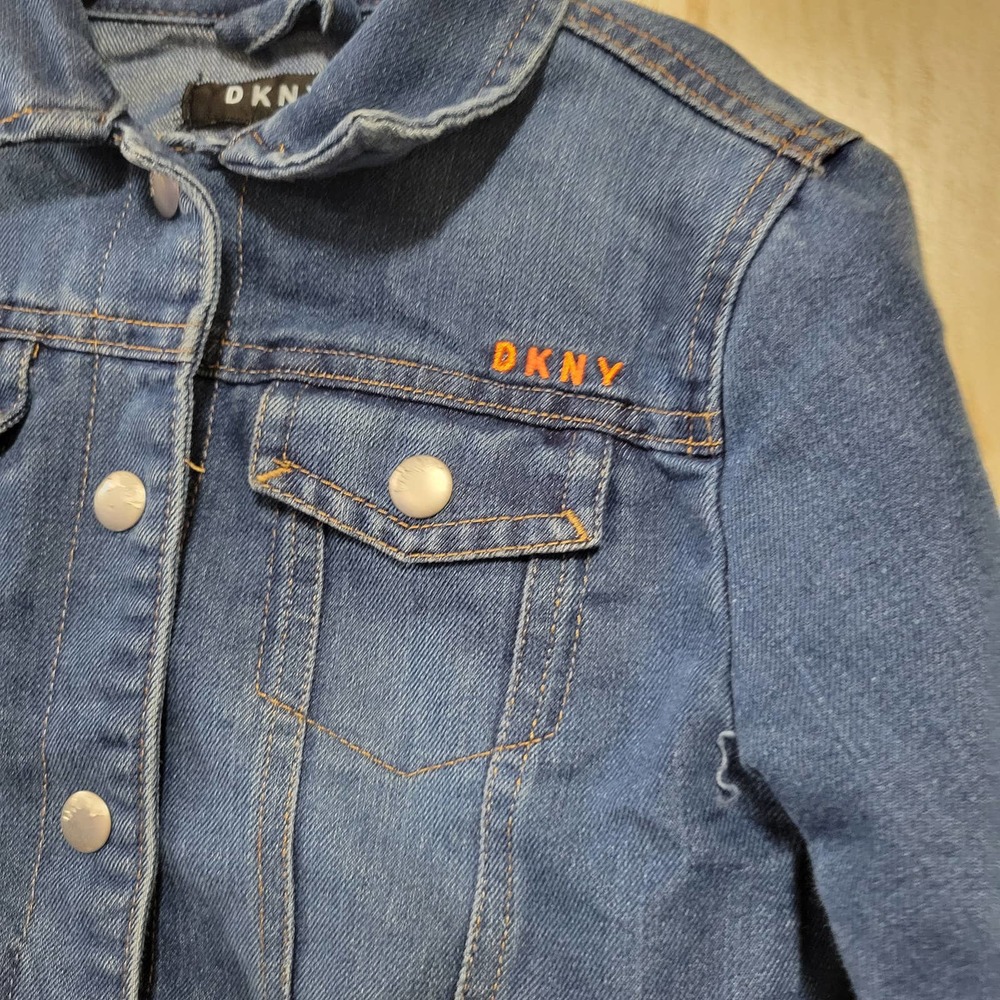 DKNY Girls Button Down Denim Jacket 6 - Picture 3 of 5